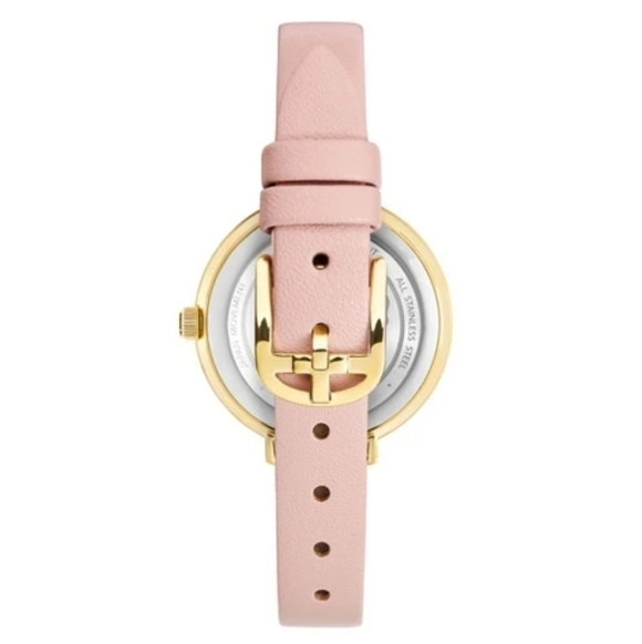 Ted Baker Ammy Gold & Pink Leather Strap Watch – NIB